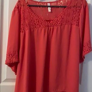 Lace short sleeve blouse